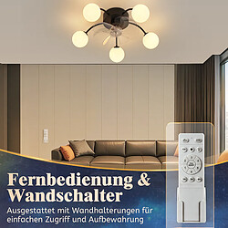 ZMH Ventilateur de plafond 6 vitesses avec éclairage télécommande (Sans Ampoule)
