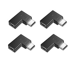 INF Adaptateur TYPE-C Femelle vers TYPE-C Mâle 3.1 Coudé à 90 Degrés (Lot de 4)