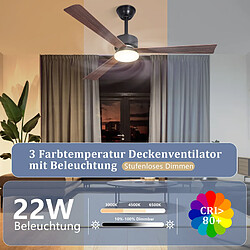 ZMH Ventilateur de plafond LED avec éclairage 3 pales 6 vitesses avec télécommande pas cher