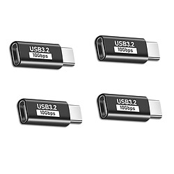 INF Adaptateur TYPE-C Femelle vers TYPE-C Mâle 3.1 Droit (Lot de 4) : Transfert Rapide, Audio/