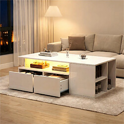 Allomn Table basse LED - blanc