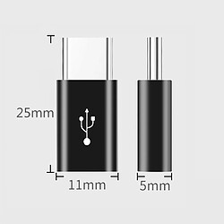 INF Adaptateur double Android vers USB-C court Black