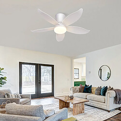 ZMH Ventilateur de plafond avec éclairage 5 pales 6 vitesses avec télécommande