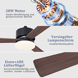 Acheter ZMH Ventilateur de plafond LED avec éclairage 3 pales 6 vitesses avec télécommande