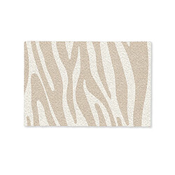 MuchoWow PAILLASSON Imprimé zèbre - Beige - Blanc - Imprimé animal 90x60 cm