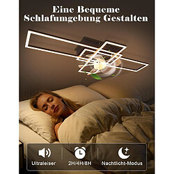 Avis ZMH Ventilateur de plafond LED avec éclairage 94 cm 6 vitesses avec télécommande