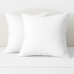 Mortreux Lot de 2 oreillers blancs coton percale 65x65 - Moelleux - 31154