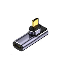 INF Adaptateur Magnétique USB-C Coudé : Alimentation 100W, Transfert 40Gbps, Vidéo 8K
