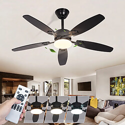 ZMH Ventilateur De Plafond Avec Lumière 3000k-6500k noir Avec Télécommande Plafonnier Salon