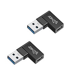 INF Adaptateur coudé USB mâle vers TYPE-C femelle (lot de 2) : Charge et transfert de données
