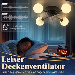 Acheter ZMH Ventilateur de plafond 6 vitesses silencieux avec éclairage télécommande (Sans Ampoule)