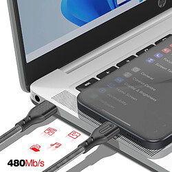 Avis Forcell Câble USB-C vers USB-C 100W Power Delivery 3.0 Tressé Carbone 1m Noir