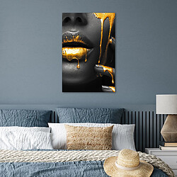 Avis Muchowow Femme Noir Or Visage Lèvres - 40x60 cm
