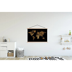 Avis Muchowow Carte du monde - Or - Luxe - Terre - Noir - 120x120 cm