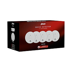Alecto Lot de 5 Détecteurs de Fumée Blanc pas cher