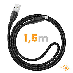 Acheter Avizar Câble USB-A vers USB-C avec LED et Charge Stable 2.4A Nylon Tressé 1.5m Noir