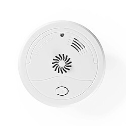 Nedis Détecteur de Chaleur avec Alarme 85dB Bouton Test EN54 Pile 9V 6LR61 Blanc