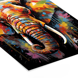 Muchowow Éléphant graffiti noir - 30x40 cm pas cher