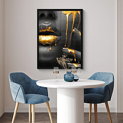 Acheter Muchowow Femme Noir Or Visage Lèvres - 60 x 80 cm