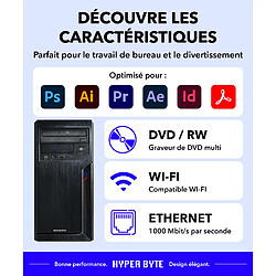 Avis HYPER BYTE - Office PC / Ordinateur - Intel i3 10105F - 8GO RAM - 256GO SSD - WLAN W11 Pro