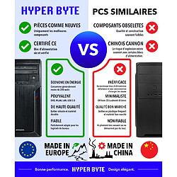 HYPER BYTE - Office PC / Ordinateur - Intel i3 10105F - 8GO RAM - 256GO SSD - WLAN W11 Pro pas cher