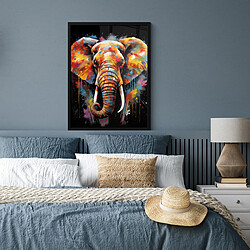 Avis Muchowow Éléphant - Graffiti - Noir - Animaux - Couleurs - 60 x 80 cm