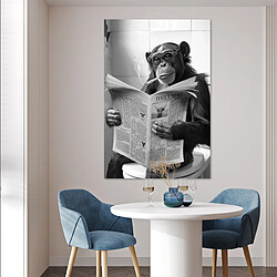 Acheter Muchowow Poster Macaco WC noir et blanc - 80 x 120 cm