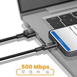 Avis Avizar Câble USB-A vers USB-C avec LED et Charge Stable 2.4A Nylon Tressé 1.5m Noir