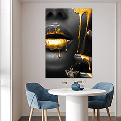 Acheter Muchowow Femme Noir Or Visage Lèvres - 80x120 cm