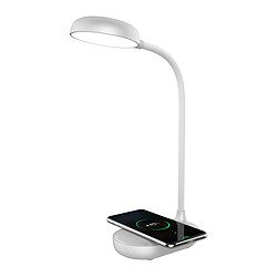 BigBen Station de Charge Sans Fil Qi 15W avec Lampe de Table 4000K Argent