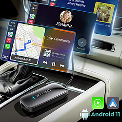 Avizar Adaptateur sans fil Ottocast USB et USB-C pour CarPlay et Android Auto Noir pas cher