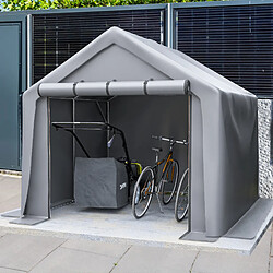 modfu Abri de rangement extérieur vélo en acier galvanisé 244 x 241 x 217 cm gris foncé