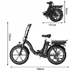 KOOLUX Vélo Électrique Double Batterie 13Ah+10.4Ah 48V 1000W Pic Autonomie 150km Freins Hydrauliqu