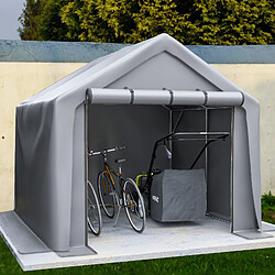 modfu Abri de rangement extérieur vélo en acier galvanisé 244 x 241 x 217 cm gris foncé