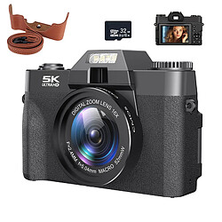 Appareil Photo Numérique Vlogging VURAHOME RZ0 5K 75MP WiFi Écran 3" Grand Angle 32Go