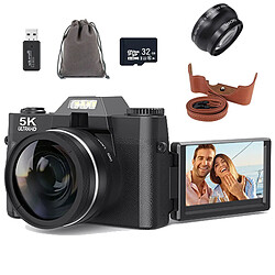 Appareil Photo Numérique ensemble VURAHOME RZ0 5K 75MP WiFi Écran 3" Grand Angle 32Go
