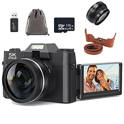 Appareil Photo Numérique ensemble VURAHOME RZ0 5K 75MP WiFi Écran 3" Grand Angle 128Go