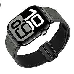 INF Bracelet magnétique en cuir véritable pour Apple Watch Grey S