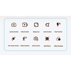 Appareil Photo Numérique VURAHOME C15 1080P Zoom 16X Écran 2,4" 128Go Blanc