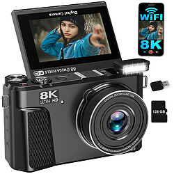 Appareil Photo Numérique Vlog VURAHOME WD3 8K 88MP WiFi Écran 3" Rotatif 180° 128Go Noir