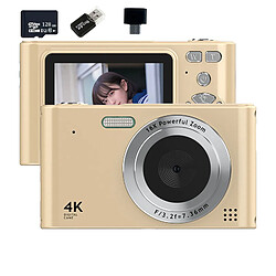 Appareil Photo Numérique VURAHOME C15 1080P Zoom 16X Écran 2,4" 128Go Or