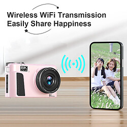 Appareil Photo Numérique Vlog VURAHOME WD3 8K 88MP WiFi Écran 3" Rotatif 180° 128Go Rose