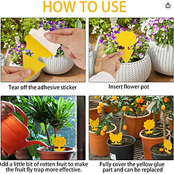 INF Piège collant pour parasites sur plantes en pot, paquet de 100 Yellow pas cher