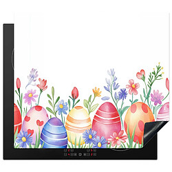 MuchoWow PROTECTION PLAQUE INDUCTION Jardin de fleurs - Coloré - Œufs 58.3x51.3 cm cm