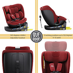 Avis BUF BOOF® B-Joy DELUXE i-Size Siège Auto 360° Pivotant ISOFIX R129, 40–150 cm SIPS,