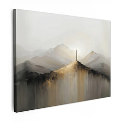 MuchoWow TABLEAU SUR TOILE Collines - Abstrait - Croix - Christianisme 40x30 cm