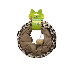 Dehner Tunnel pour Chat Leo, Ø 25 cm, Longueur 50 cm, Polyester/Métal, Marron