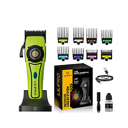 Lilipro Tondeuse à cheveux pro sans fil 7000RPM, lame DLC, écran LCD, 6 sabots, 180min autonomie, r