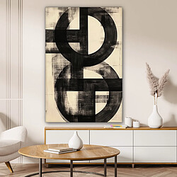 Muchowow Cercles Poutres Noir Abstrait - 80x80 cm pas cher