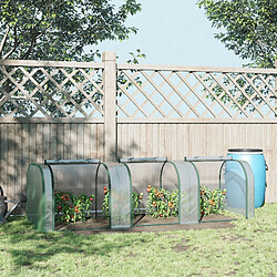 modfu Serre tunnel de jardin en acier et PVC transparent 295 x 100 x 80 cm